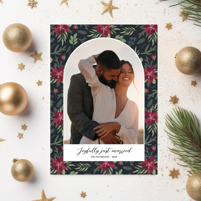 Postal Festiva Navidades jubilosos casados Foto Arco floral (Subido por el creador)