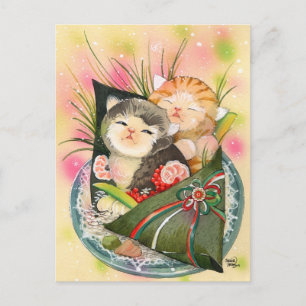 Postal Festiva Navidades Kitten Handroll sushi