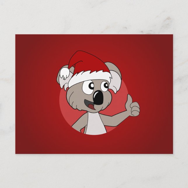 Postal Festiva Navidades koala personalizado (Anverso)