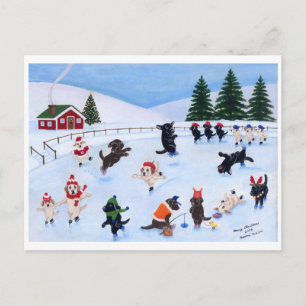 Postal Festiva Navidades Labrador Fun Painting