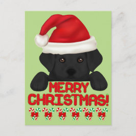 Postal Festiva Navidades Labrador Negro Cachorro!
