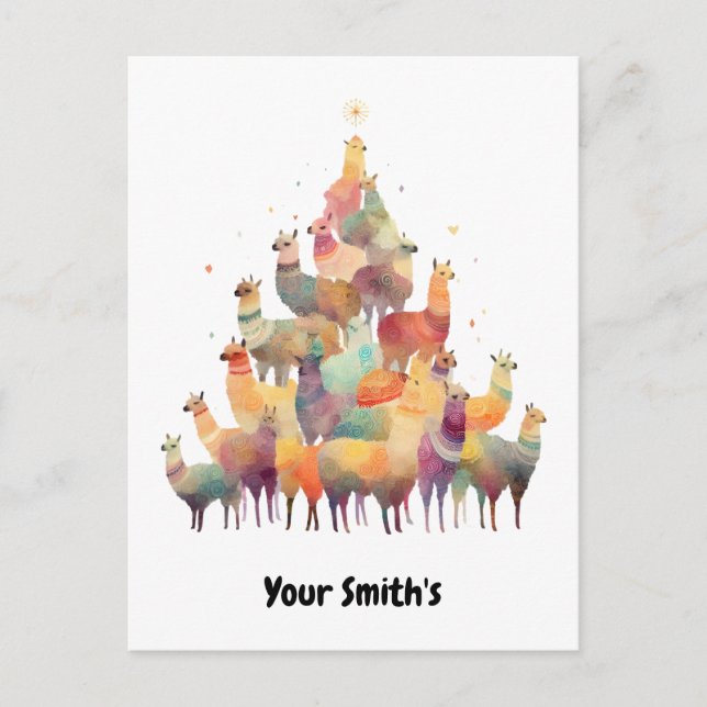 Postal Festiva navidades lama (Anverso)