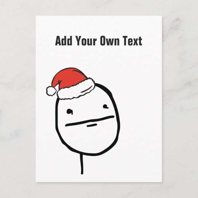 Postal Festiva Navidades Le Me Memes Poker Face Personalizado EDI (Anverso)