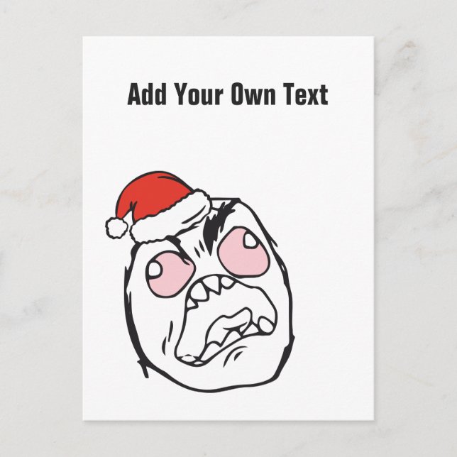 Postal Festiva Navidades Le Me Memes texto Personalizado PinkEye  (Anverso)