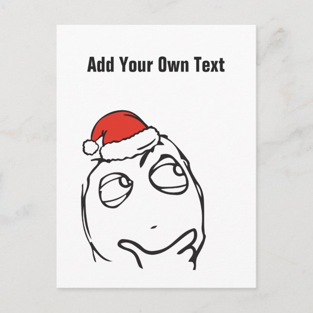 Postal Festiva Navidades Le Me Memes Thinkin Personalizado texto  (Anverso)