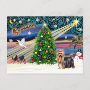 Postal Festiva Navidades Magic Yorkshire Terrier #9