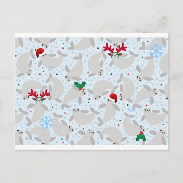 Postal Festiva navidades manatee (Anverso)