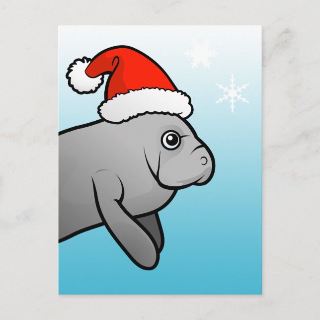 Postal Festiva Navidades Manatee Santa (Anverso)