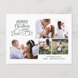 Postal Festiva navidades más alegres foto de escritura moderna