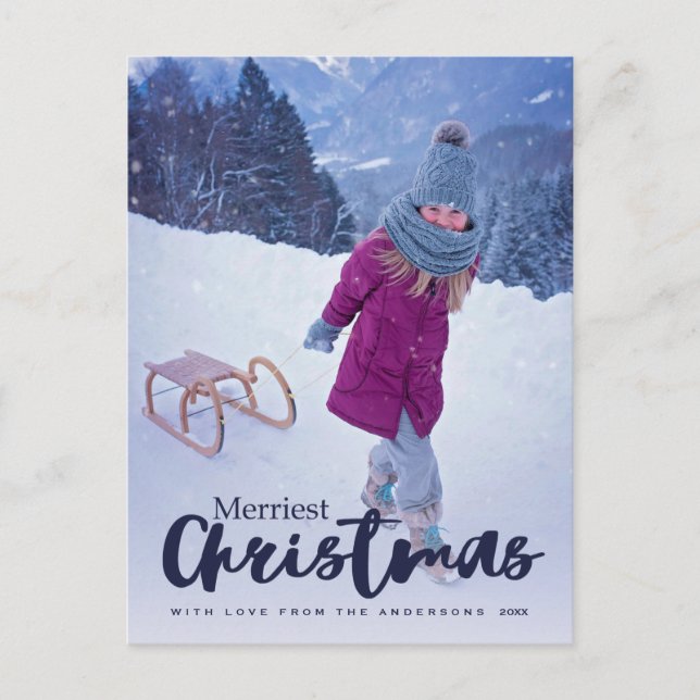 Postal Festiva Navidades más modernos con guión de foto navideña (Anverso)