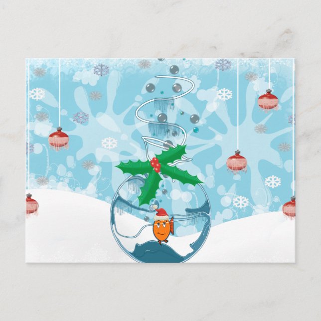 Postal Festiva Navidades Mascota Fish Splat (Anverso)