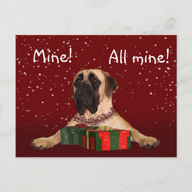 Postal Festiva Navidades Mastiff (Anverso)