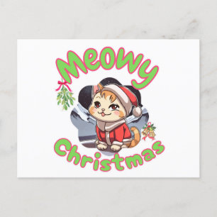 Postal Festiva Navidades Meowy