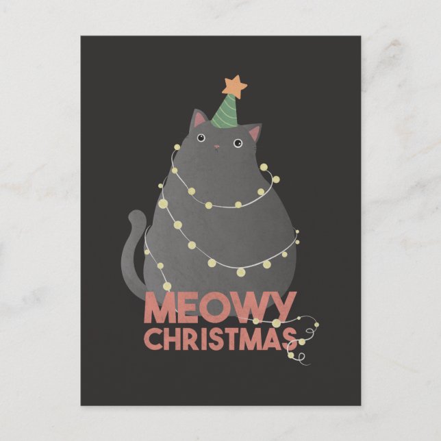 Postal Festiva Navidades Meowy (Anverso)