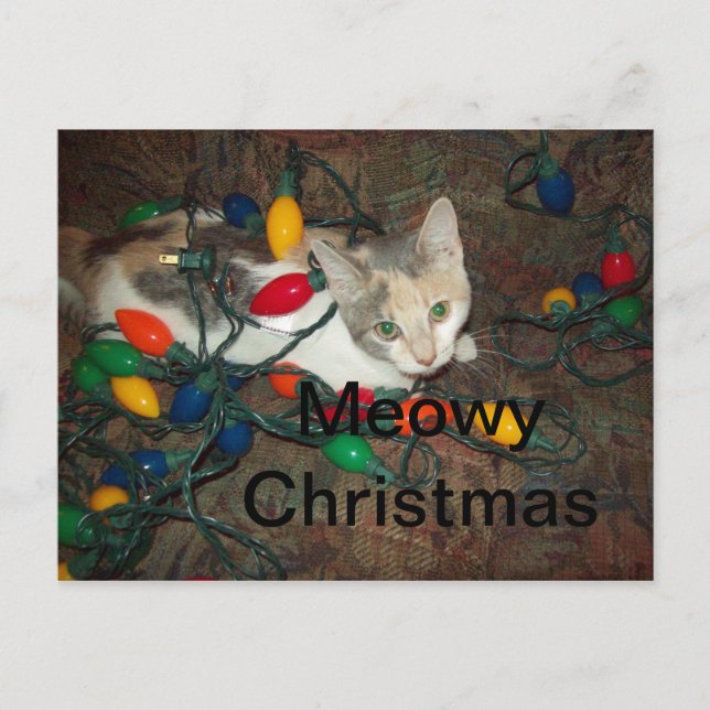 Postal Festiva Navidades Meowy (Anverso)