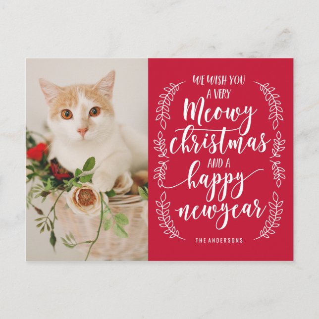 Postal Festiva Navidades Meowy (Anverso)
