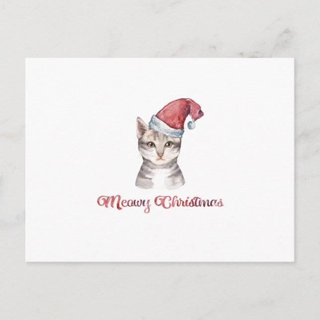 Postal Festiva Navidades Meowy diseñan para amantes del gato (Anverso)