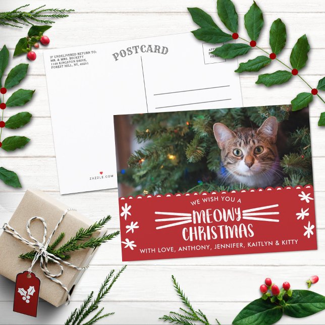 Postal Festiva Navidades Meowy | Foto de festividad de gato (Subido por el creador)