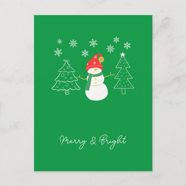 Postal Festiva Navidades Merry y Bright (Anverso)