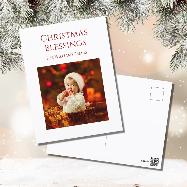 Postal Festiva Navidades minimalistas bendiciendo foto (Subido por el creador)