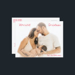 Postal Festiva Navidades Minimalistas con fotografía de escritura<br><div class="desc">Postales modernas de Navidades de fotografía con un diseño simple y mínimo con "Navidades más bonitos" en rojo, sobre tu foto favorita. La plantilla incluye una superposición de degradado en la parte superior e inferior para ayudar a que el texto se destaque de la imagen y se pueda eliminar en...</div>
