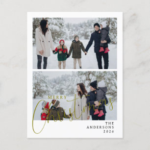 Postal Festiva Navidades minimalistas elegantes Familia moderna