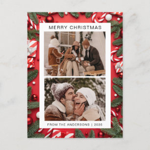 Postal Festiva Navidades minimalistas elegantes   Familia moderna