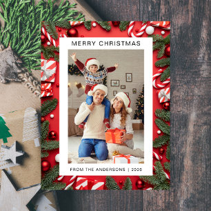 Postal Festiva Navidades minimalistas elegantes   Familia moderna