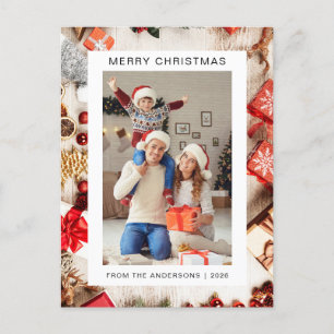 Postal Festiva Navidades minimalistas elegantes   Familia moderna