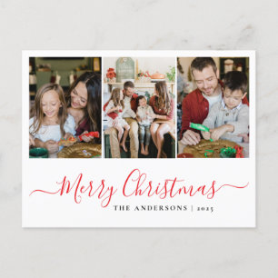 Postal Festiva Navidades minimalistas elegantes   Familia moderna