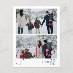 Postal Festiva Navidades minimalistas elegantes   Familia moderna
