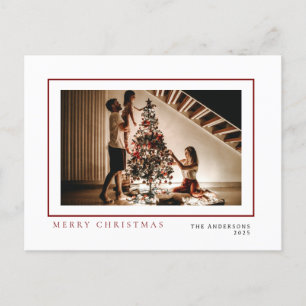Postal Festiva Navidades minimalistas elegantes Retrato familia