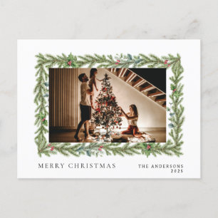 Postal Festiva Navidades minimalistas elegantes Retrato familia