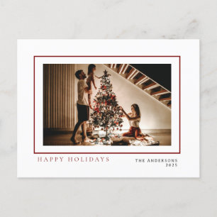 Postal Festiva Navidades minimalistas elegantes   Retrato familia