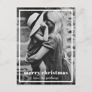 Postal Festiva Navidades minimalistas y simples con fotografía el