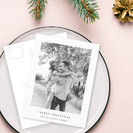 Postal Festiva Navidades mínimos | Foto simple en blanco y negro