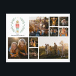 Postal Festiva Navidades modernos de collage de fotos mínimo eleg<br><div class="desc">Acuarela de Nutcracker agua Navidades botánicos lindo festivo diseño de vacaciones</div>