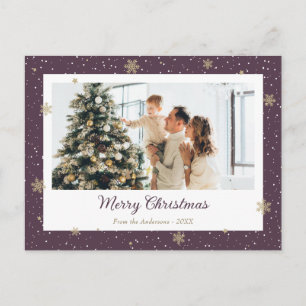 Postal Festiva Navidades modernos de fotografía con copos de niev