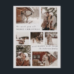 Postal Festiva Navidades modernos de fotografía de moda<br><div class="desc">Envíe su alegría de vacaciones con nuestra moderna tarjeta de fotos de Navidad Minimal, diseñada con tipografía suave y delicados copos de nieve. Este diseño elegante y limpio exhibe las fotos de sus Navidades favoritos, combinando simplicidad con un toque festivo. Perfecto para los amantes del estilo contemporáneo, esta carta le...</div>
