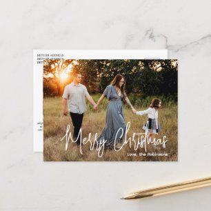 Postal Festiva Navidades modernos de la fotografía con escritura