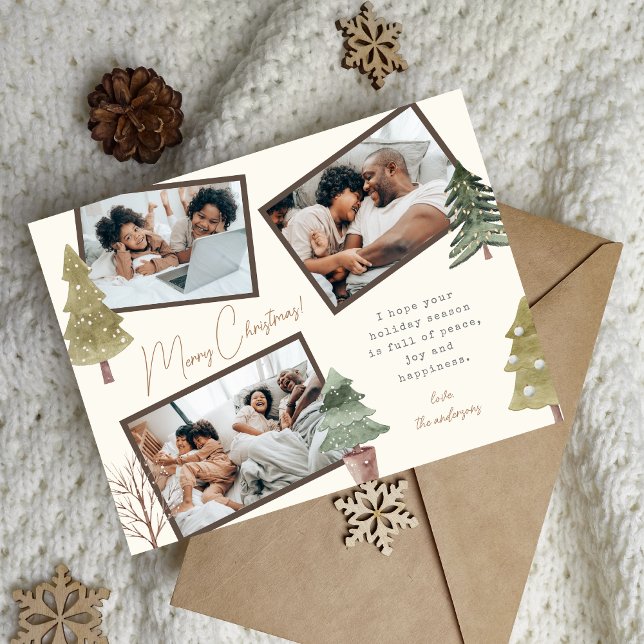 Postal Festiva Navidades modernos del Boho 3 pinares de Collage d (Subido por el creador)