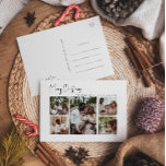 Postal Festiva Navidades modernos escriben cinco fotos<br><div class="desc">Esta moderna tarjeta postal de cinco fotos para Navidades es perfecta para tu minimalista y elegante bienvenida de vacaciones en blanco y negro. La caligrafía escrita a mano, mínima y caprichosa, es delicada y rústica, aunque elegante y elegante. El diseño refleja un simple día de invierno blanco y evoca recuerdos...</div>