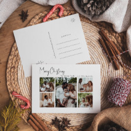 Postal Festiva Navidades modernos escriben cinco fotos