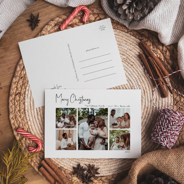 Postal Festiva Navidades modernos escriben cinco fotos (Subido por el creador)