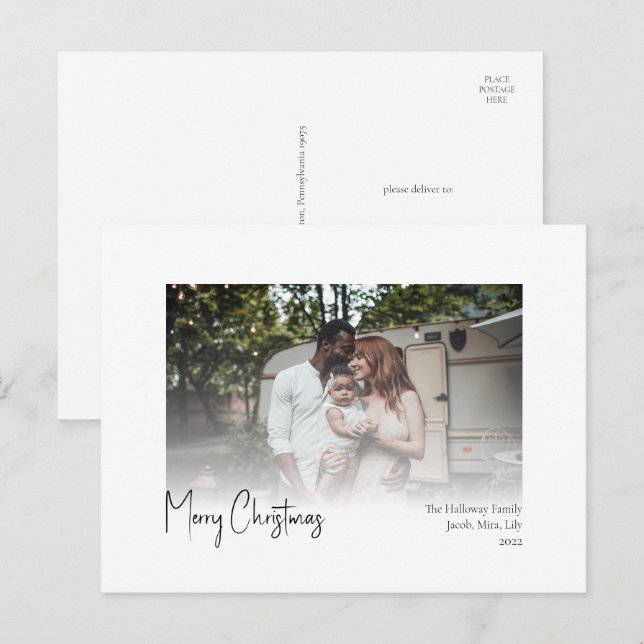 Postal Festiva Navidades modernos escriben postca para festividad (Anverso / Reverso)