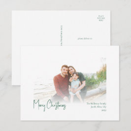 Postal Festiva Navidades modernos | Foto de Green Script Faded