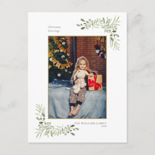 Postal Festiva Navidades modernos foto de la ecología geométrica  (Anverso)