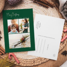 Postal Festiva Navidades modernos | Foto vertical verde 3