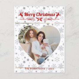Postal Festiva Navidades modernos y elegantes con una foto famili