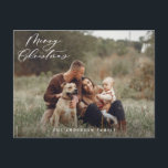 Postal Festiva Navidades modernos y mínimos de escritura de fleta<br><div class="desc">Guión mínimo moderno Tarjeta de Navidades de ferias navideñas.</div>